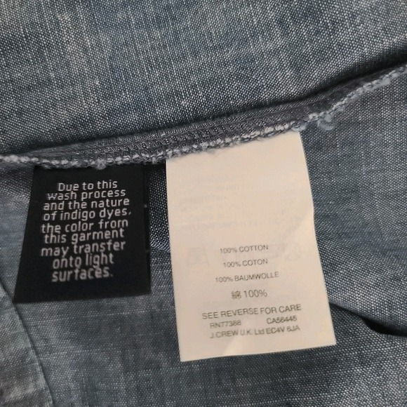 J.Crew Women's Blue Chambray Ruffle Blouse Size 6P – Lightweight Summer Top - Picture 7 of 7